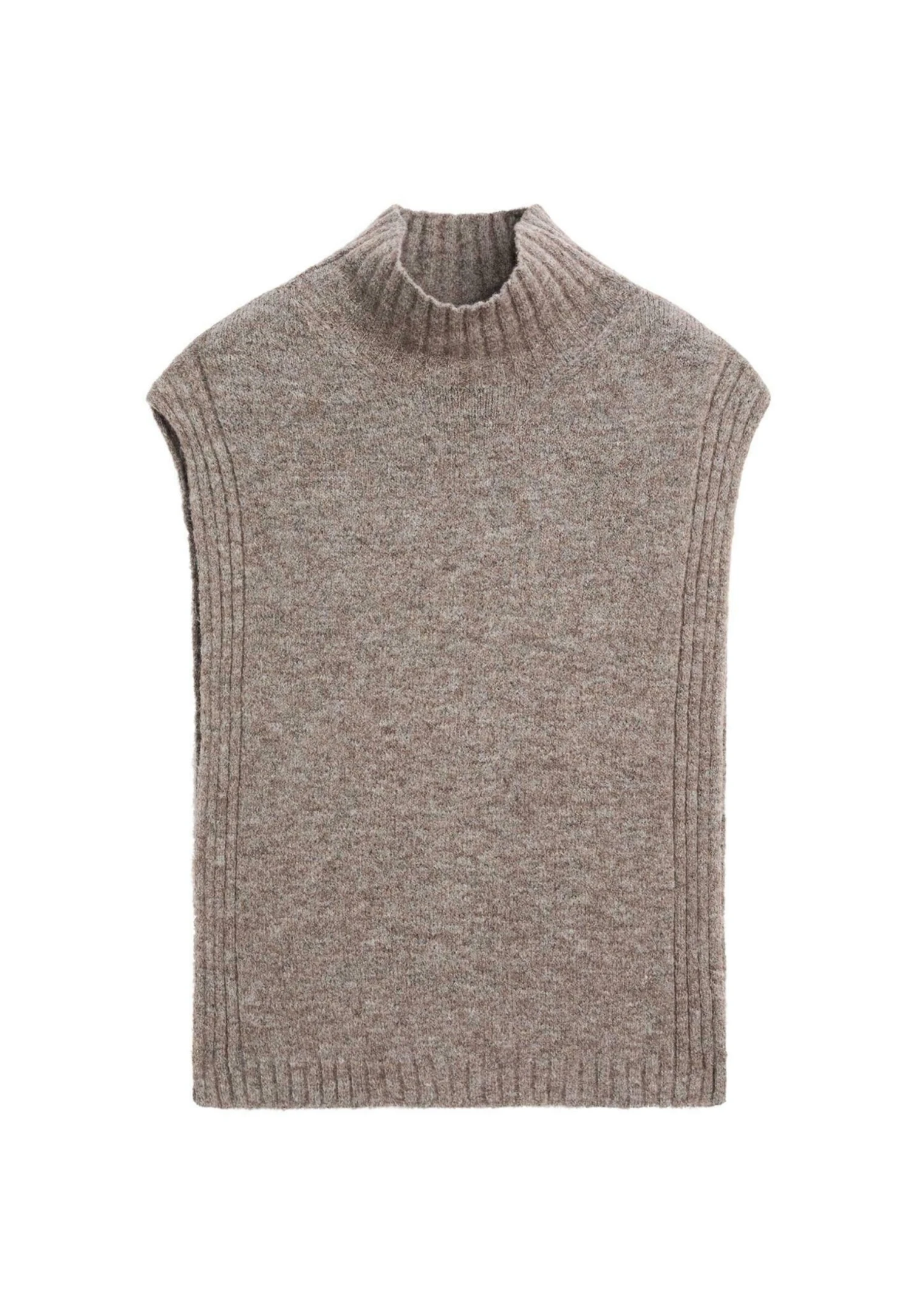 Massimo Dutti SLEEVELESS HIGH NECK SWEATER - Jumper - Beige 3 Massimo Dutti SLEEVELESS HIGH NECK SWEATER - Jumper - Beige