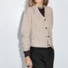Massimo Dutti V-NECK BUTTONED KNIT - Cardigan - Light Brown