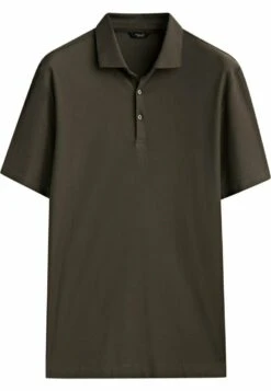 Massimo Dutti Short Sleeve Diagonal Micro - Polo Shirt - Khaki -Massimo Dutti Shop 62227a0a698c4c5eac7b9dcc221f5707