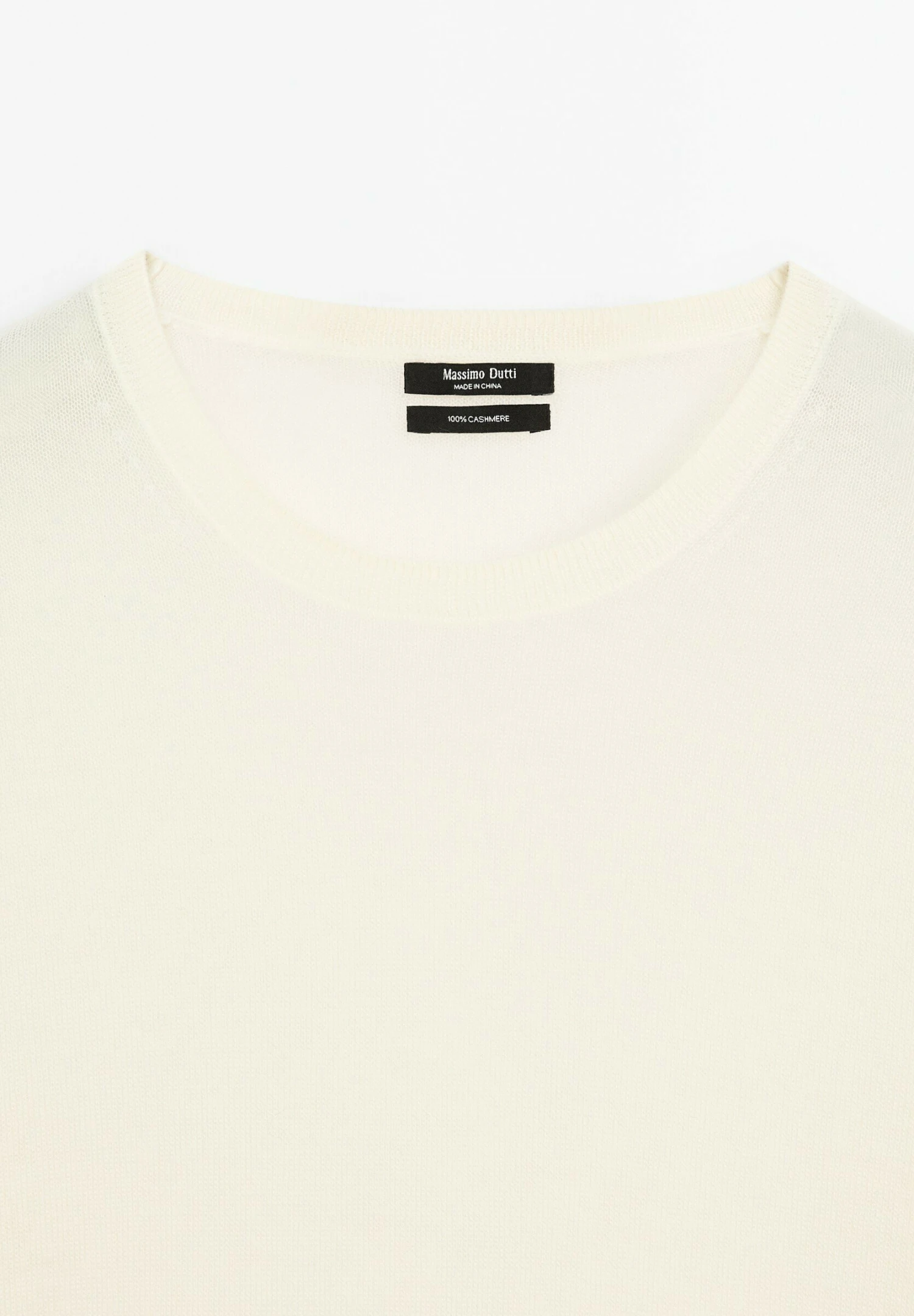 Massimo Dutti FINE SEMI-SHEER WITH CREW NECK - Jumper - White 9 Massimo Dutti FINE SEMI-SHEER WITH CREW NECK - Jumper - White - Image 7