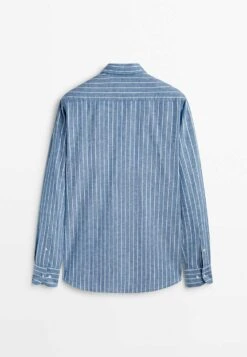 Massimo Dutti Soft Wash Striped - Shirt - Blue -Massimo Dutti Shop 6237014b154b4157b9998ba16e9f4675