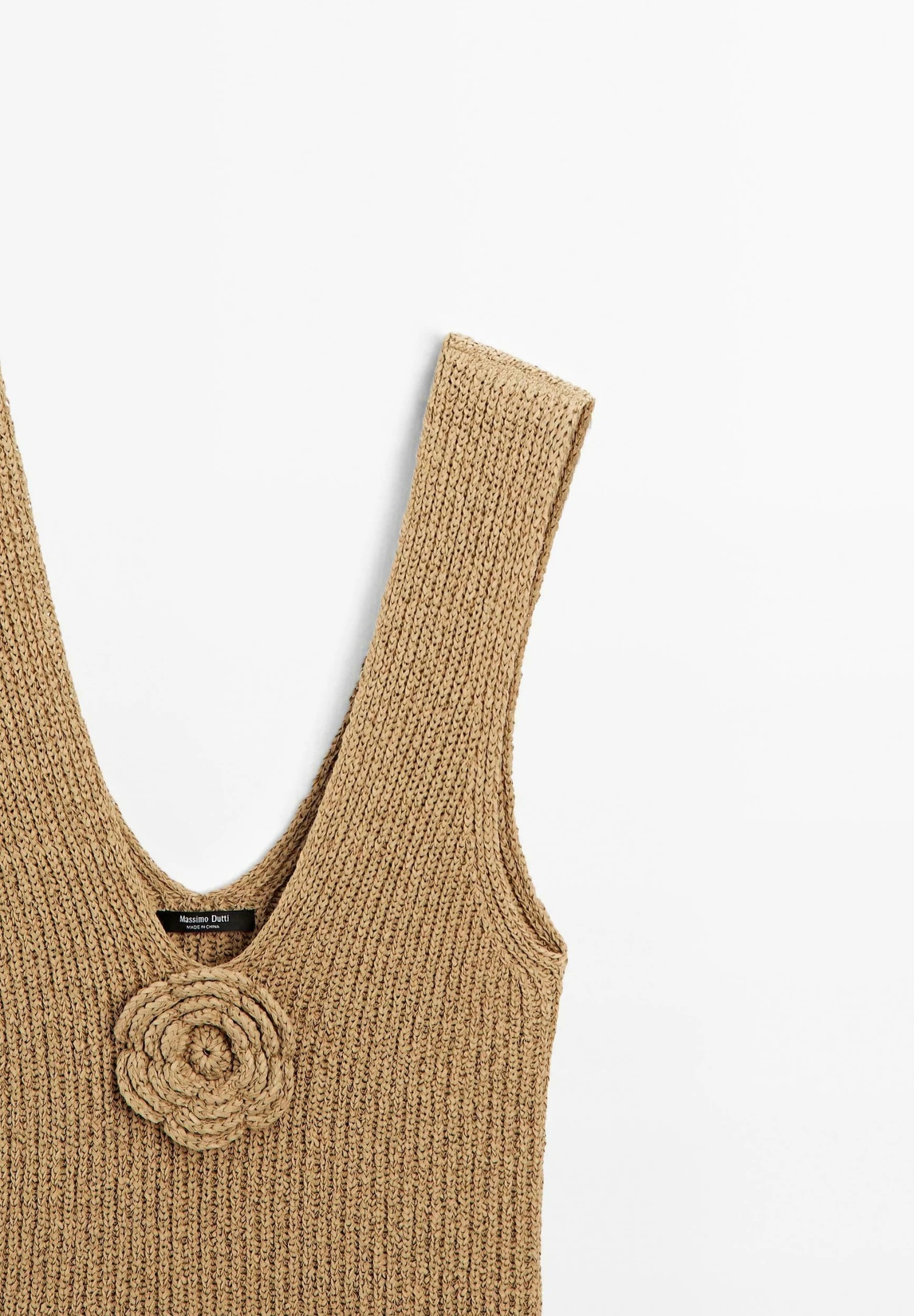 Massimo Dutti V-NECK WITH FLORAL DETAIL - Top - Brown 9 Massimo Dutti V-NECK WITH FLORAL DETAIL - Top - Brown - Image 7