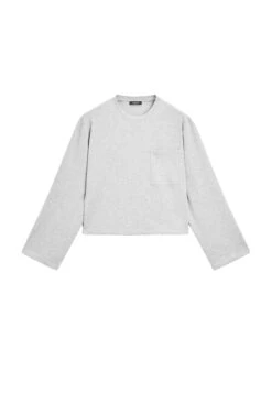 Massimo Dutti OVERSIZE LONG SLEEVE WITH POCKET DETAILS - Long Sleeved Top - Grey -Massimo Dutti Shop 624be422b53d42b7a625bfd5cf239b72