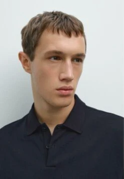 Massimo Dutti LONG SLEEVE MERCERISED PIQUÉ POLO NECK - Long Sleeved Top - Dark Blue -Massimo Dutti Shop 62598cd5f7414305bc861d84dc31921c