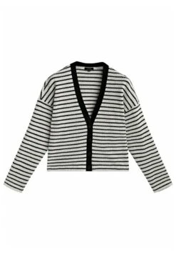 Massimo Dutti Textured Striped - Cardigan - White -Massimo Dutti Shop 62747ee80d7b4bbfbe4342f5b7c55ade