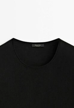 Massimo Dutti Short Sleeve - Basic T-Shirt - Black -Massimo Dutti Shop 6279358ab1d84b819b2f954d34a409b6