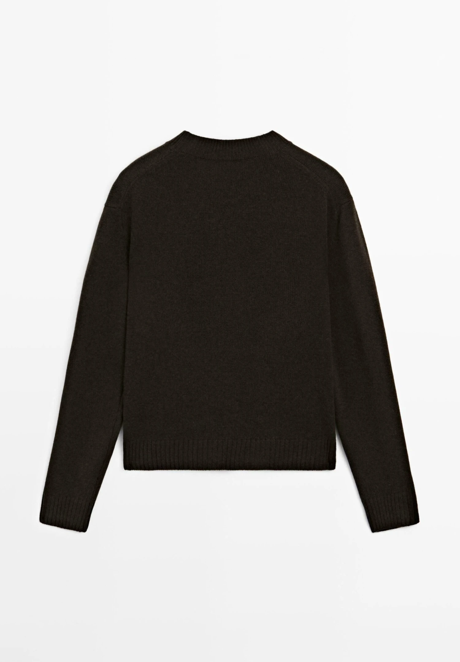 Massimo Dutti RIBBED CREW NECK - Jumper - Dark Brown 8 Massimo Dutti RIBBED CREW NECK - Jumper - Dark Brown - Image 6