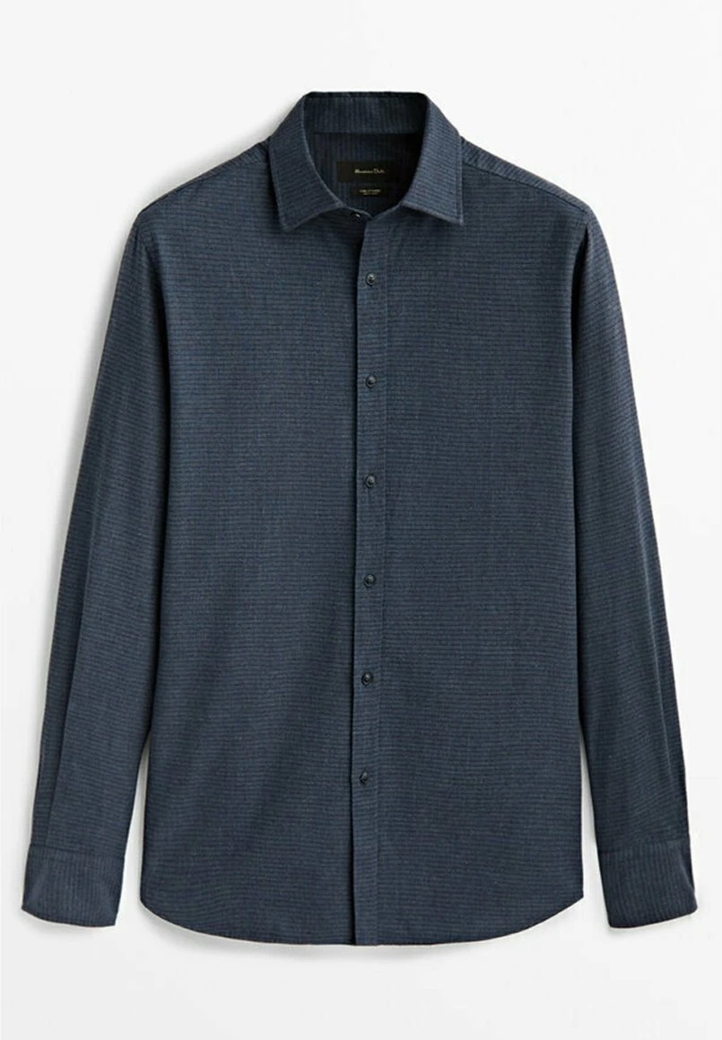 Massimo Dutti Regular Fit Check - Shirt - Blue 11 Massimo Dutti Regular Fit Check - Shirt - Blue - Image 9