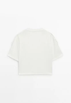 Massimo Dutti BOXY FIT WITH SHORT SLEEVE - Basic T-shirt - Beige -Massimo Dutti Shop 630aceeab7284b4aab4ec8826718fc51