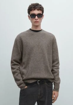 Massimo Dutti CREW NECK SWEATER - Jumper - Sand