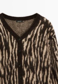 Massimo Dutti ANIMAL PRINT - Cardigan - Dark Brown -Massimo Dutti Shop 63347054f32845129aefc23af4f9d97d