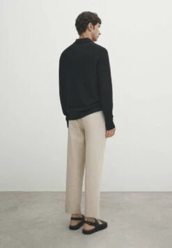 Massimo Dutti Textured- Polo Shirt - Black -Massimo Dutti Shop 6346063c97514ac7ac924f76122a1701