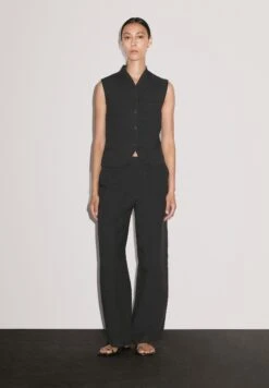 Massimo Dutti BUTTONED V-NECK - Waistcoat - Dark Grey