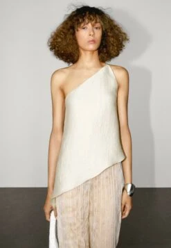 Massimo Dutti LIGHTWEIGHT ASYMMETRIC GARMENT - Top - Beige