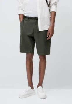 Massimo Dutti Micro-Twill Bermuda- Shorts - Khaki