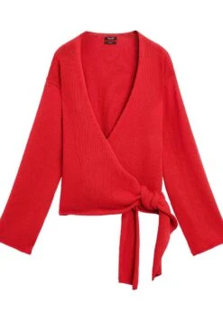 Massimo Dutti V-NECK WITH BELT DETAIL - Cardigan - Red -Massimo Dutti Shop 63a01706087c45618c4c5871b5e1918a