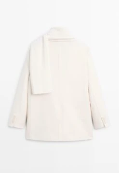 Massimo Dutti LAPEL COLLAR WITH DETACHABLE SCARF - Short Coat - White -Massimo Dutti Shop 63c04b40c5b44267b7e8256b47f95231