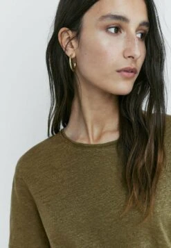 Massimo Dutti Short Sleeve- Basic T-Shirt - Khaki -Massimo Dutti Shop 63fa10d99e20495bb181cd169ff77cb9