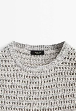 Massimo Dutti Shimmery Thread Open - Basic T-Shirt - Grey 19 Massimo Dutti Shimmery Thread Open - Basic T-Shirt - Grey -Massimo Dutti Shop 63fe2102d458498c81d7999ce0f5ed21