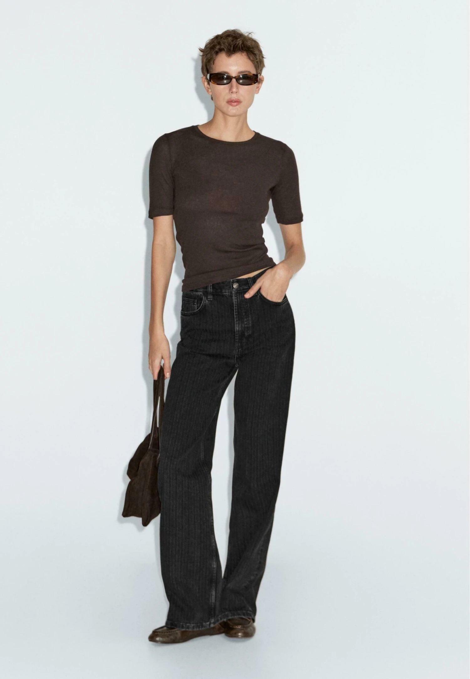 Massimo Dutti HIGH-RISE STRAIGHT - Relaxed Fit Jeans - Black Denim 12 Massimo Dutti HIGH-RISE STRAIGHT - Relaxed Fit Jeans - Black Denim - Image 10