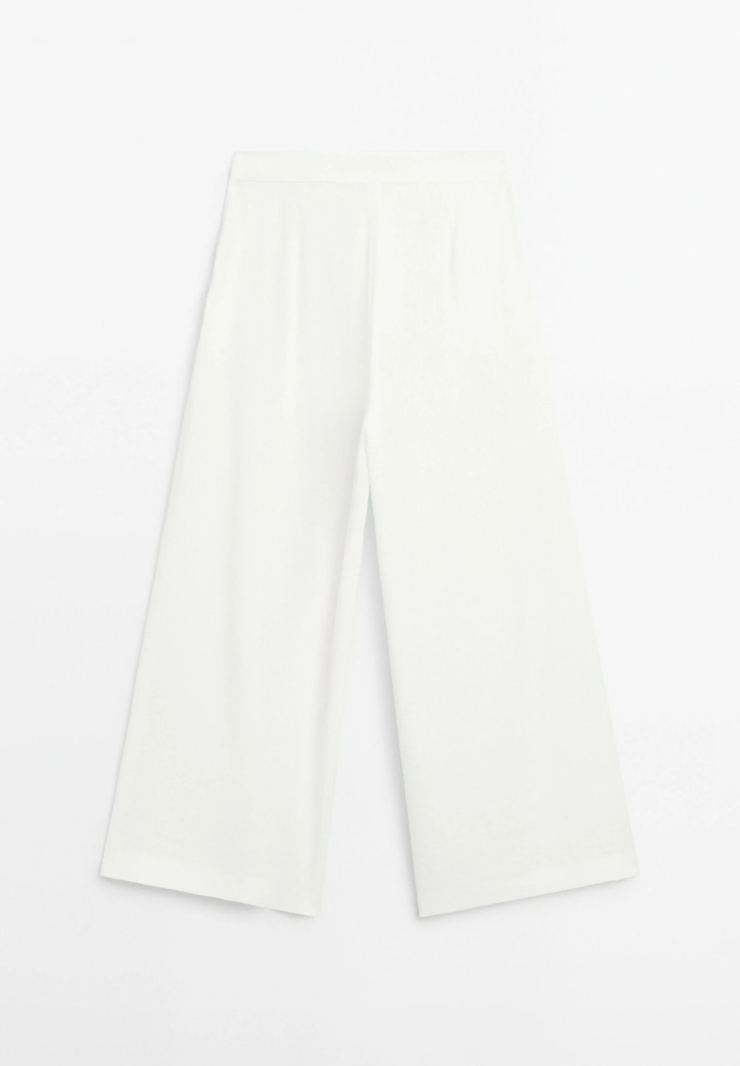 Massimo Dutti DARTED PALAZZO - Trousers - White 7 Massimo Dutti DARTED PALAZZO - Trousers - White - Image 5