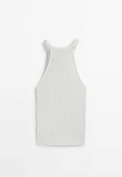 Massimo Dutti Open Halter - Top - Stone -Massimo Dutti Shop 646629ee44ae4fac953ec733cfaf2cfa