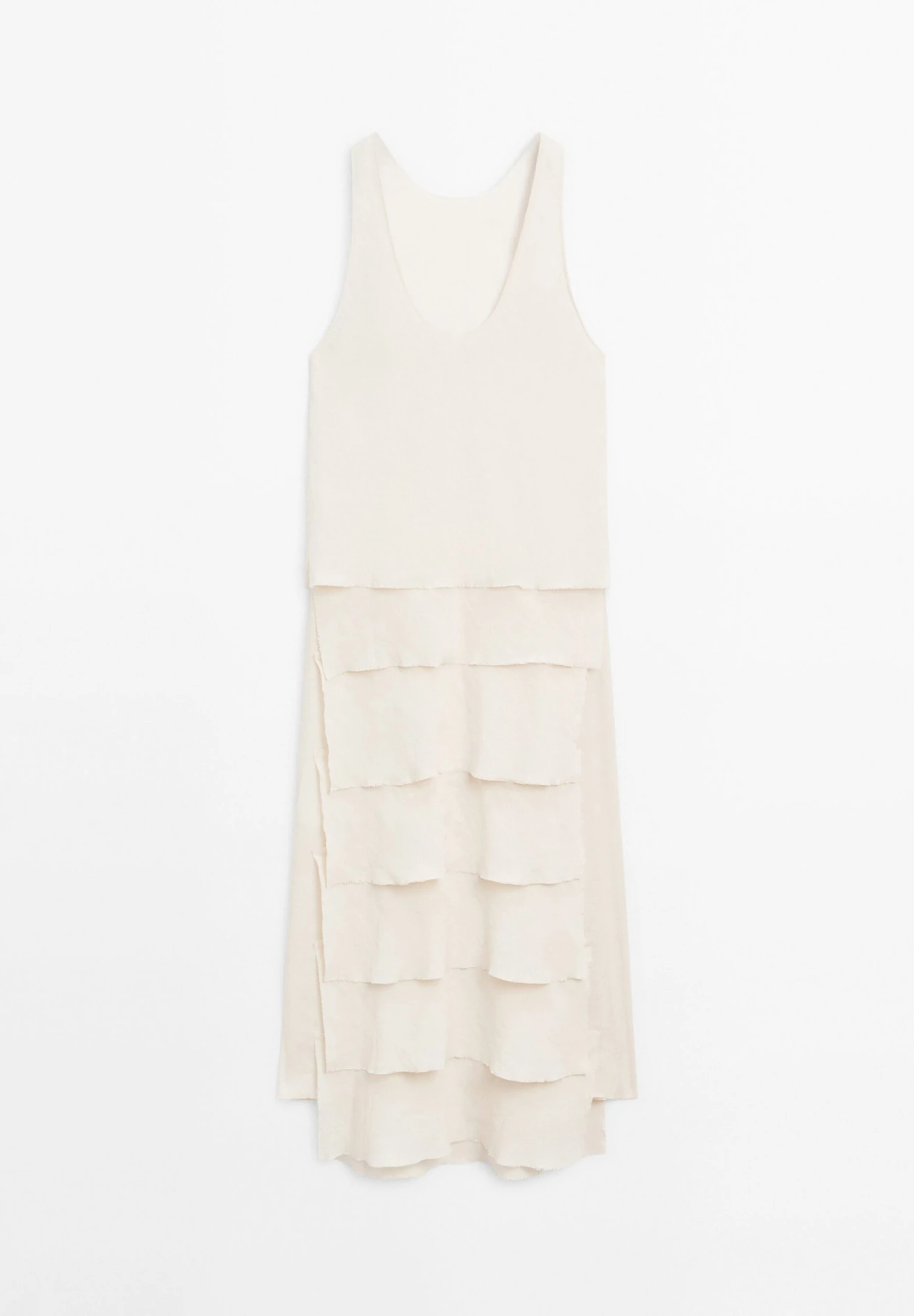Massimo Dutti LONG FLOWING WITH RUFFLES - Day Dress - Beige 11 Massimo Dutti LONG FLOWING WITH RUFFLES - Day Dress - Beige - Image 9