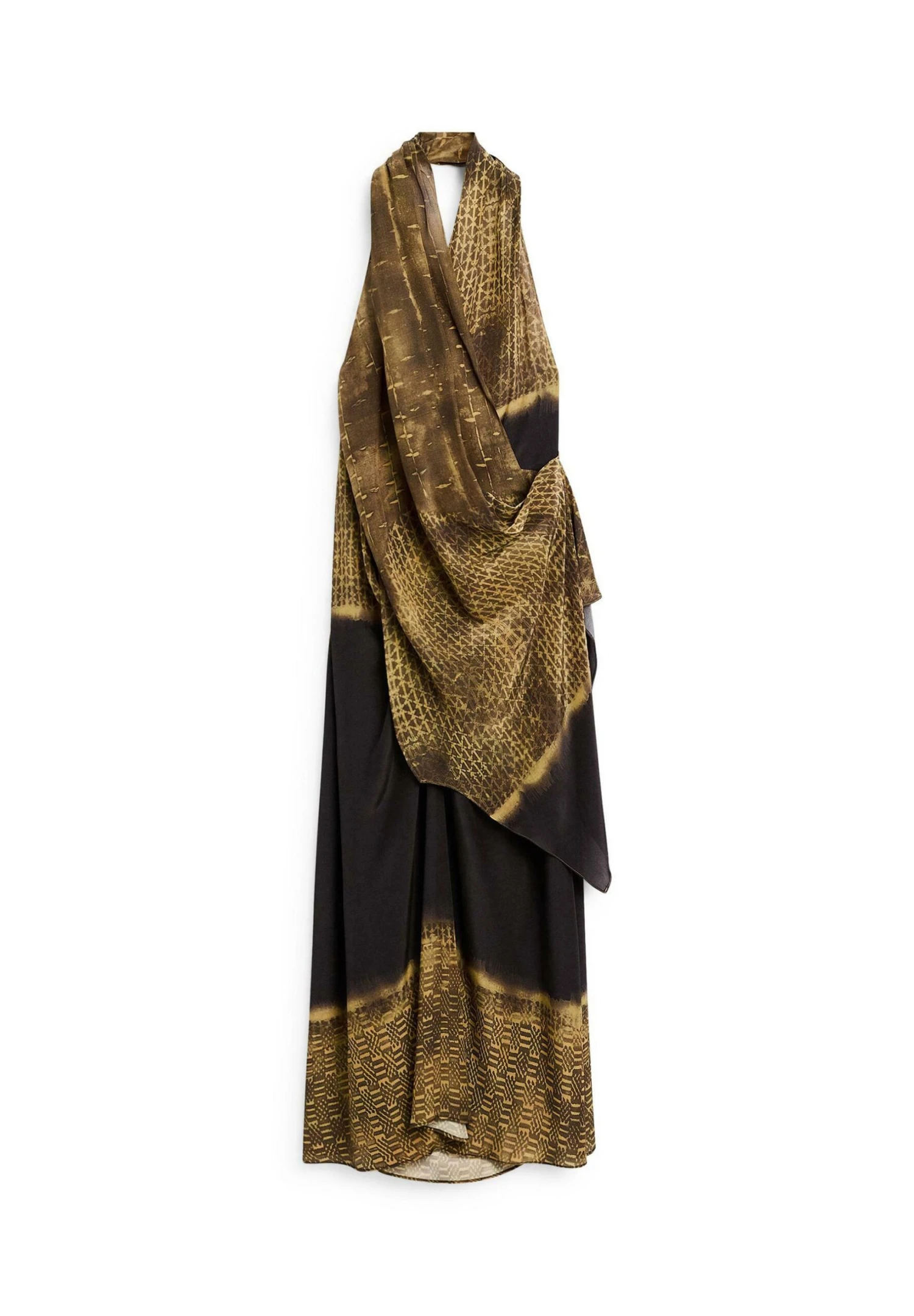 Massimo Dutti PRINTED HALTER-NECK MIDI - Maxi Dress - Mottled Green 7 Massimo Dutti PRINTED HALTER-NECK MIDI - Maxi Dress - Mottled Green - Image 5