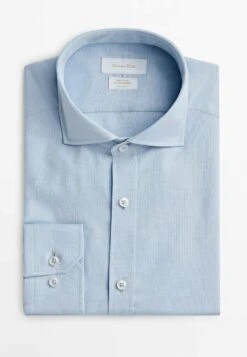 Massimo Dutti Textured Thick - Formal Shirt - Light Blue -Massimo Dutti Shop 64e8767ecf5541a7a103720d57bcc5ee