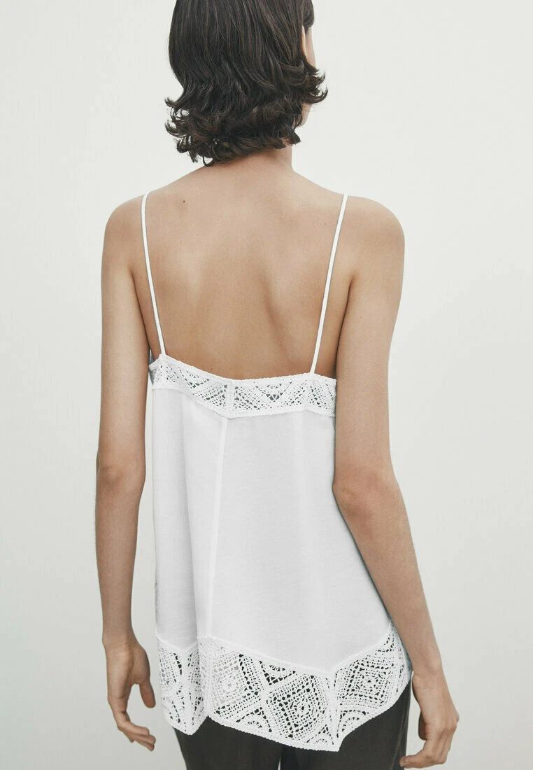Massimo Dutti Straps With Crochet Detail - Top - White 4 Massimo Dutti Straps With Crochet Detail - Top - White - Image 2