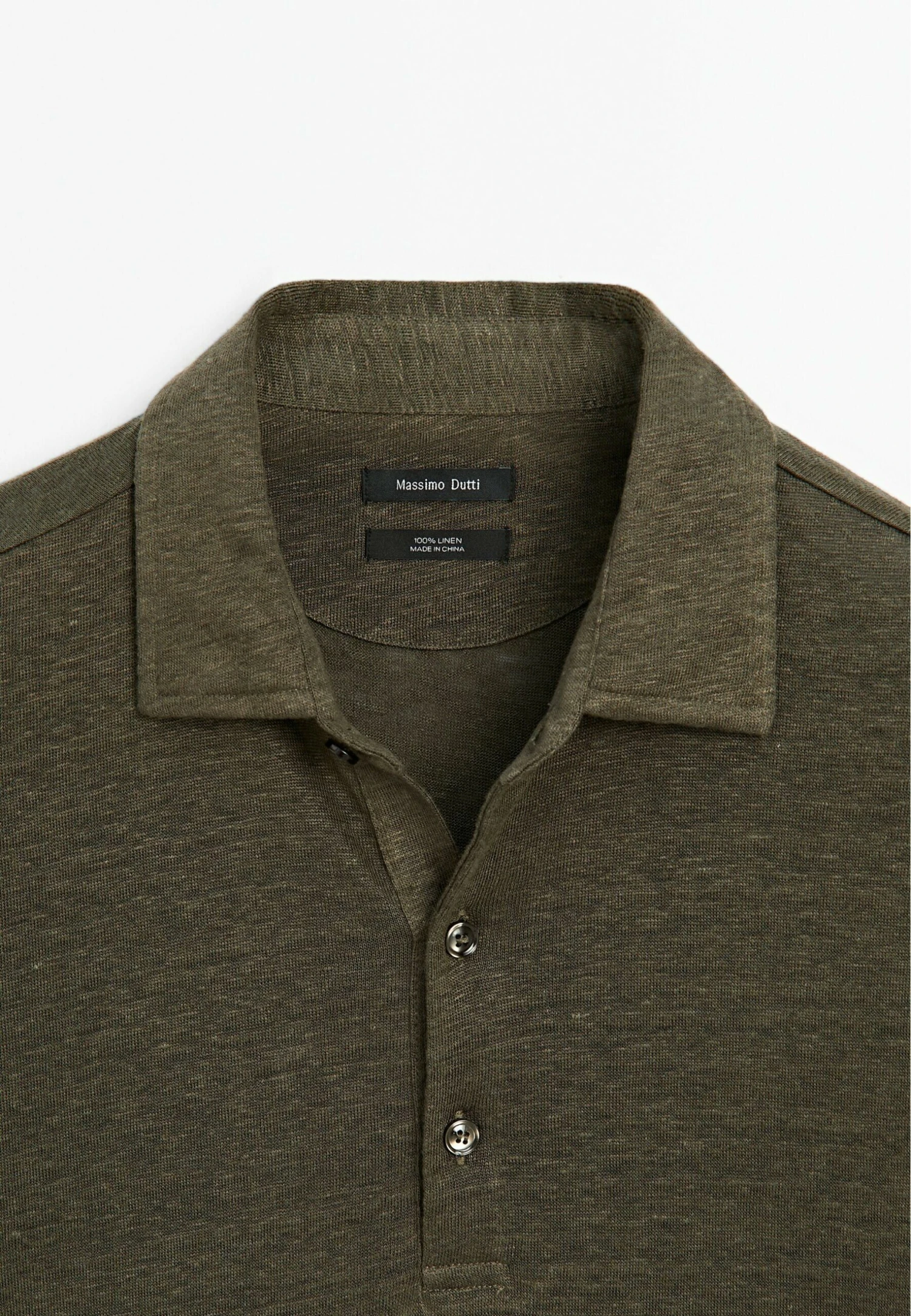 Massimo Dutti LIGHTWEIGHT SHORT SLEEVE POLOC NECK - Polo Shirt - Khaki 7 Massimo Dutti LIGHTWEIGHT SHORT SLEEVE POLOC NECK - Polo Shirt - Khaki - Image 5