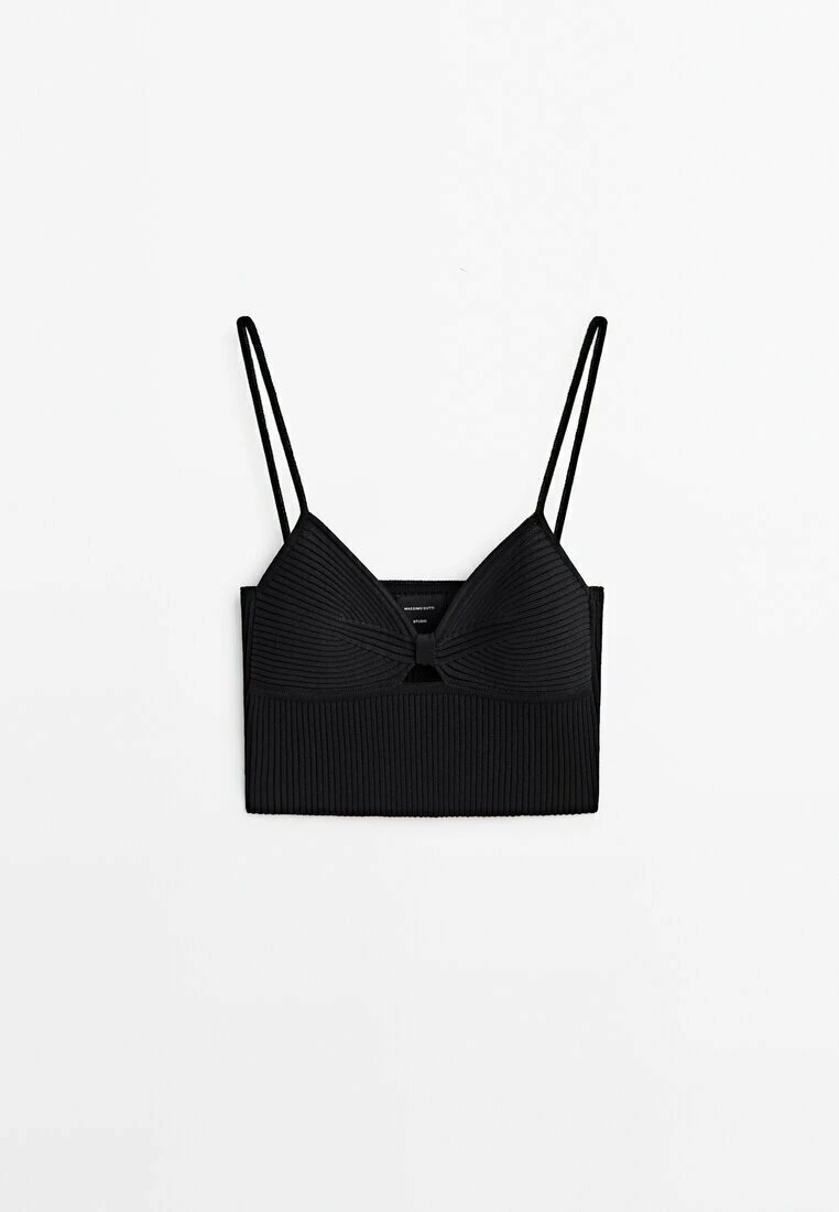 Massimo Dutti Studio - Cut-Out Crop - Top - Black 13 Massimo Dutti Studio - Cut-Out Crop - Top - Black - Image 11