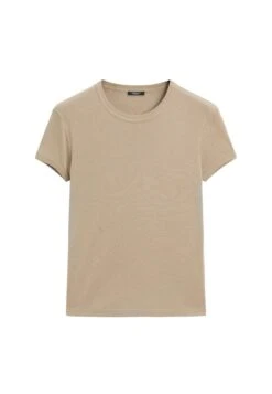 Massimo Dutti CREW NECK WITH SHORT SLEEVES - Basic T-shirt - Stone -Massimo Dutti Shop 65143f7428fd4391b0867901c7d13ea8 1