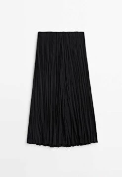 Massimo Dutti Midi- A-Line Skirt - Black -Massimo Dutti Shop 65383e36c9614eea8f8e1be4306b2e82