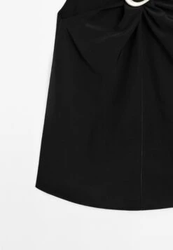 Massimo Dutti HALTER TOP WITH REMOVABLE BROOCH DETAIL - Blouse - Black -Massimo Dutti Shop 6545d81b023d4139aabe7fcded5d810a