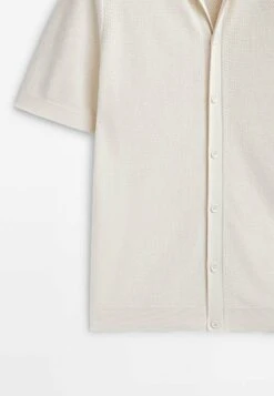 Massimo Dutti Textured With Buttons - Cardigan - Beige -Massimo Dutti Shop 6549b88ebb1b47baadc23f93fc81eab4