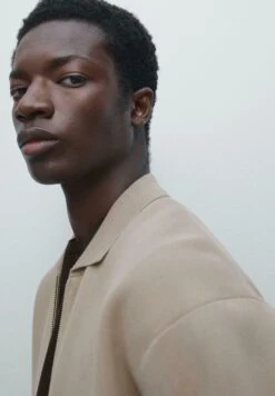 Massimo Dutti ZIP-UP POLO COLLAR - Cardigan - Light Brown -Massimo Dutti Shop 65a50cefcbbe4eb8b3d4e7862266d8f9