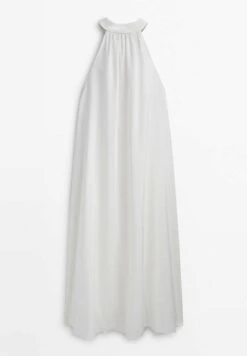 Massimo Dutti Long Halter Neck With Flounce - Maxi Dress -Massimo Dutti Shop 65b62c3b5ac14392b986be0f911bf0b0