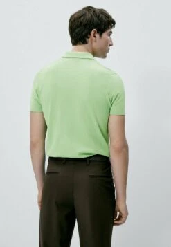 Massimo Dutti Short Sleeve - Polo Shirt - Neon Green -Massimo Dutti Shop 65f8010842bc4572b510cd59783e3418