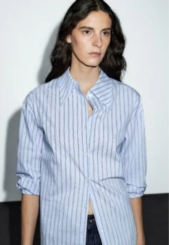 Massimo Dutti STRIPED - Button-down Blouse - Blue -Massimo Dutti Shop 6610056d8c3c4873be6ece082b5ba2ce
