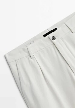 Massimo Dutti Studio-Darted Wide Fit- Chinos - White -Massimo Dutti Shop 664d999d8af2463eb6390fcb3ba8af21