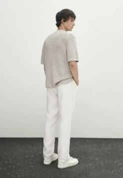 Massimo Dutti Crochet With Short Sleeves- Basic T-Shirt - Beige -Massimo Dutti Shop 664e72d04d9947a39234f9bdac2e3ae3