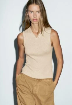 Massimo Dutti RELAXED FIT HIGH-WAIST - Straight Leg Jeans - Beige -Massimo Dutti Shop 665b9ec03d5644e5a6de0d1e0f1e54de