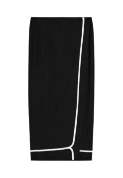 Massimo Dutti MIDI WITH CONTRAST EMBROIDERY - Wrap Skirt - Black -Massimo Dutti Shop 666938562523487c9942e651ef111a8b
