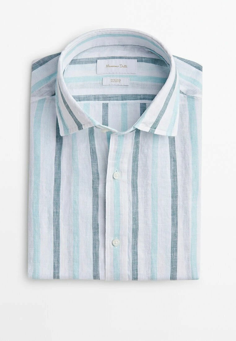 Massimo Dutti Two-Tone Striped - Shirt - Light Blue 11 Massimo Dutti Two-Tone Striped - Shirt - Light Blue - Image 9