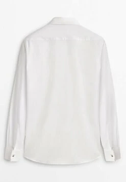Massimo Dutti Regular Fit With Double Cuffs - Formal Shirt - White -Massimo Dutti Shop 66da3667b12e4865a7d2015c0a3ffbc9