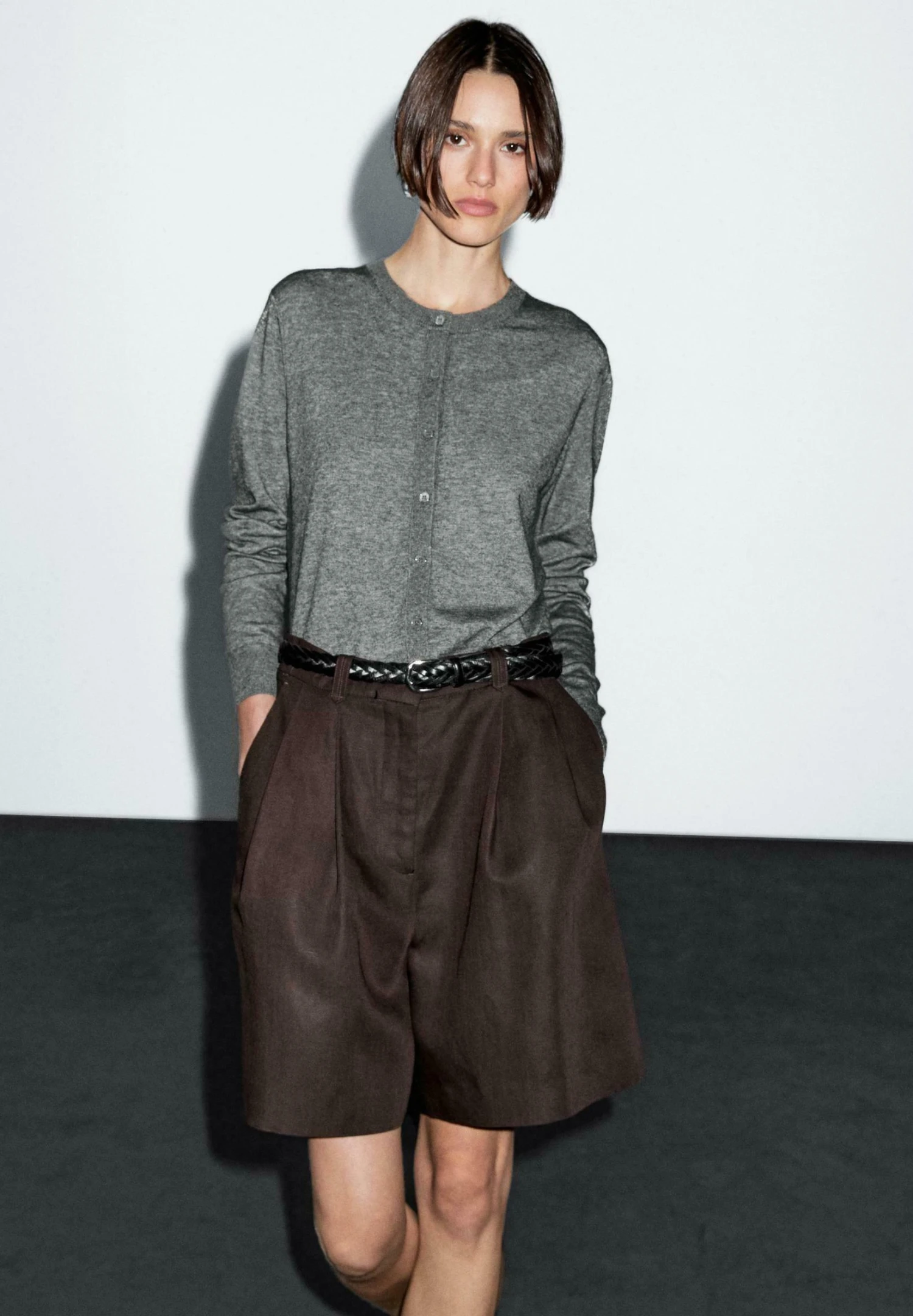 Massimo Dutti BUTTONED WITH CREW NECK - Cardigan - Grey 5 Massimo Dutti BUTTONED WITH CREW NECK - Cardigan - Grey - Image 3