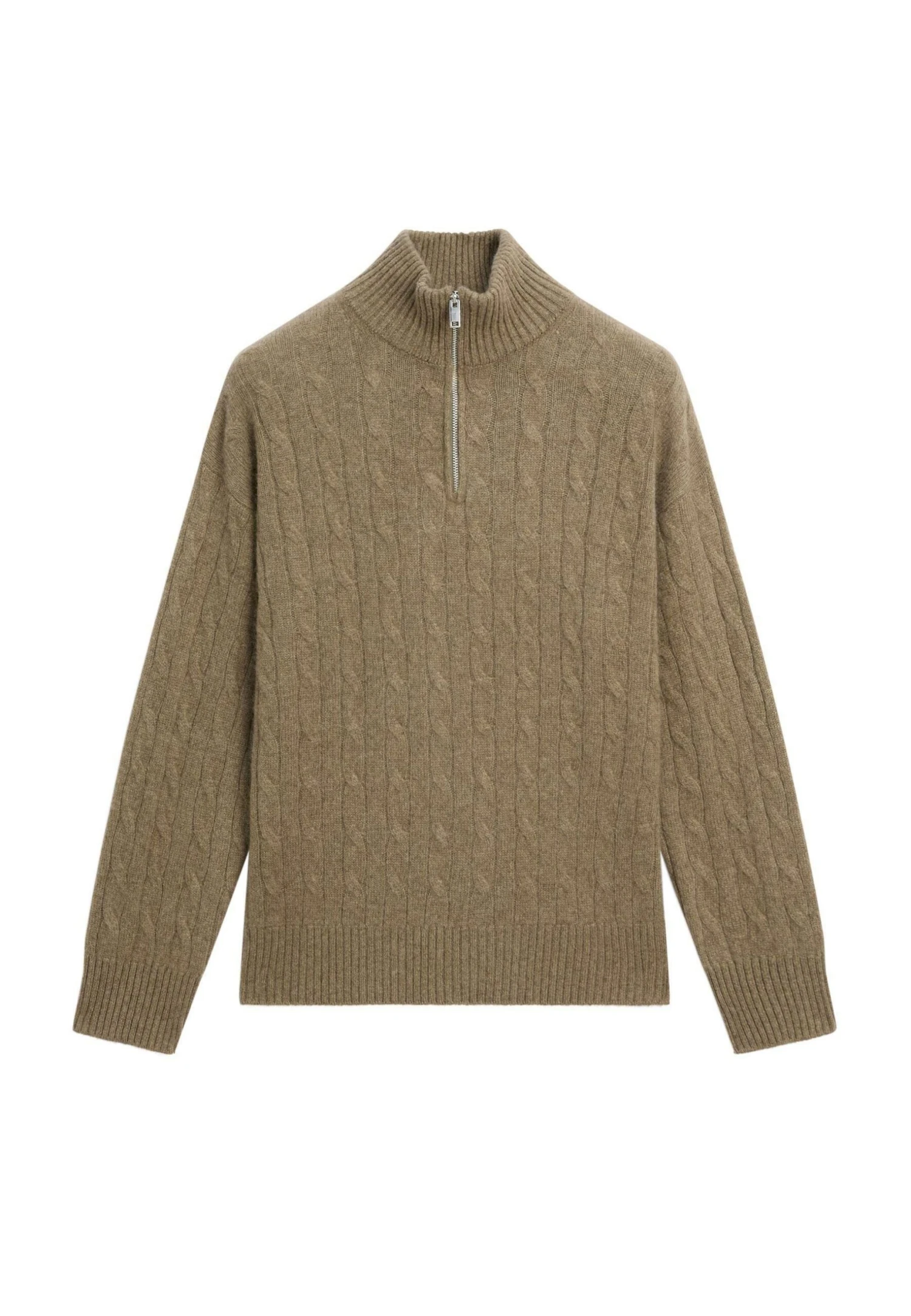 Massimo Dutti HIGH NECK WITH ZIP - Jumper - Mottled Green 8 Massimo Dutti HIGH NECK WITH ZIP - Jumper - Mottled Green - Image 6