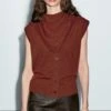 Massimo Dutti V-NECK WITH SCARF - Jumper - Dark Red -Massimo Dutti Shop 670b8d2b4813499c8a133cf709c262e9