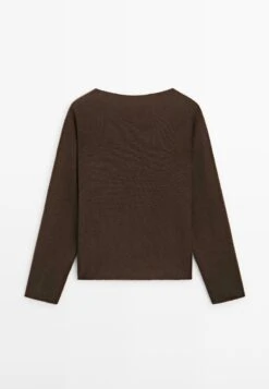 Massimo Dutti BOAT NECK WITH RAGLAN SLEEVE - Jumper - Dark Brown -Massimo Dutti Shop 672f3c8974564eceb92c361e52b5d41e